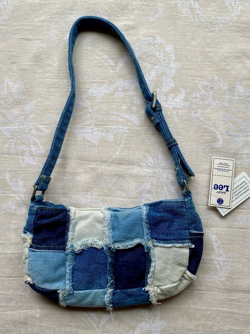 NWT Kacey Lee Denim Patchwork Shoulder Bag Purse